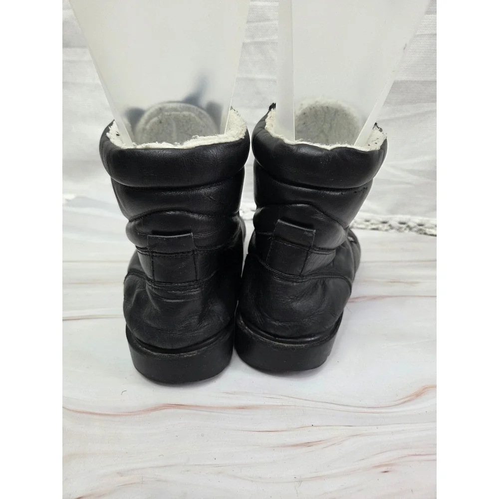 Fiero Mens Black Leather Lace Up Winter Boots Amazonas Rubber Sole Size 12.5
